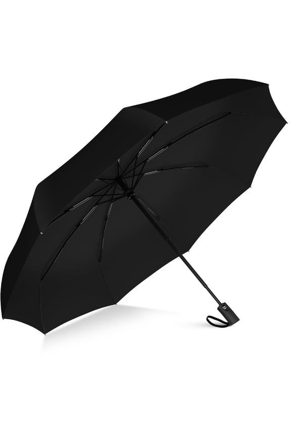 Compact Travel Umbrella – Windproof Folding Umbrella, Auto Open & Close, 8-Rib Frame