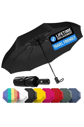 Folding Travel Umbrella, Auto Open Close Windproof Umbrella for Rain and Sun