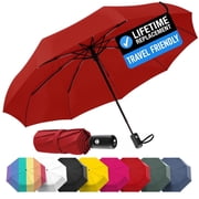 Rain-Mate Folding Travel Umbrella, Auto Open Close Windproof Umbrella for Rain and Sun