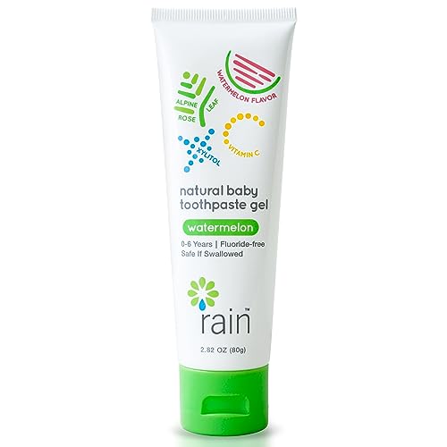 Rain Natural Baby Fluoride Free Kids Toothpaste Gel Safe to Swallow