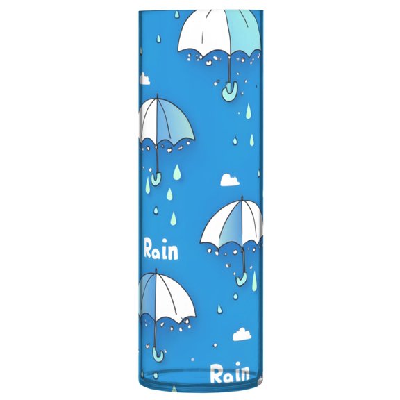 Rain Pattern Vase Flower Vase Clear Unbreakable Plastic Tall Decorative 11.8in