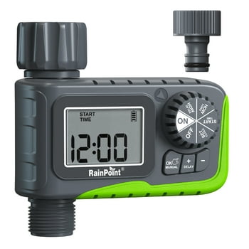 RainPoint Programmable Water 1-Zone for Outdoor, Automatic Irrigation Controller System, Sprinkler Hose Timer for Garden Yard Lawn, Watering Controller