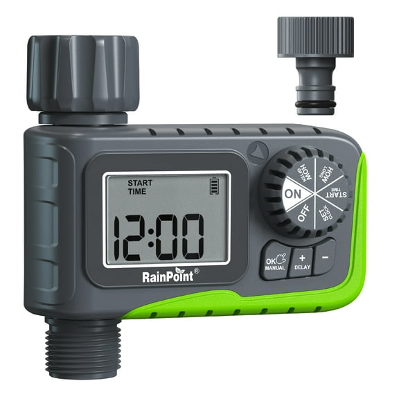 RainPoint Programmable Water 1-Zone for Outdoor, Automatic Irrigation Controller System, Sprinkler Hose Timer for Gaden Yard Lawn, Watering Controller