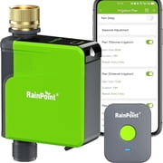 RainPoint Smart Wi-Fi Water Timer, Automatic Irrigation System with APP Remote Control, Sprinkler Hose Timer for Outdoor Garden, Brass Inlet Watering Controller, HTV107