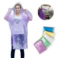 thumbnail image 1 of Rain Poncho Disposable Raincoats for Men Women Kids, Portable Lightweight Random Color Poncho Waterproof, Disposable Hooded and Widened Raincoat/5PCS, 1 of 6