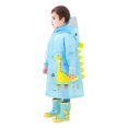 thumbnail image 1 of Rain Poncho Kids Girls Boys School Bag Hood Students Animal Cartoon Print Long Rainy Day Outdoor Convenient Durable Lightweight Light Blue Toddler Raincoat Sizes L, 1 of 7