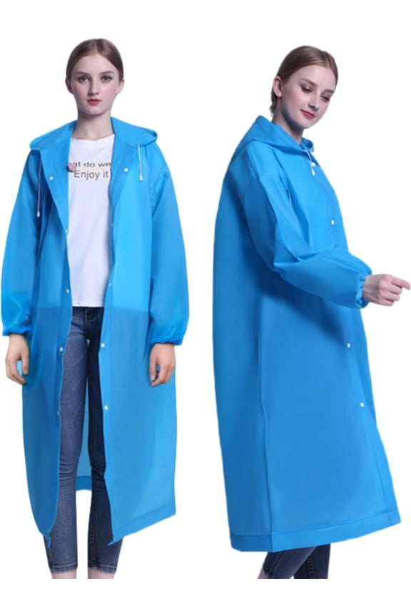 Rain Poncho Raincoats for Adult Reusable - 2-5 Pack EVA Waterproof Rain Coat with Hood, Rain Gear for Men Women