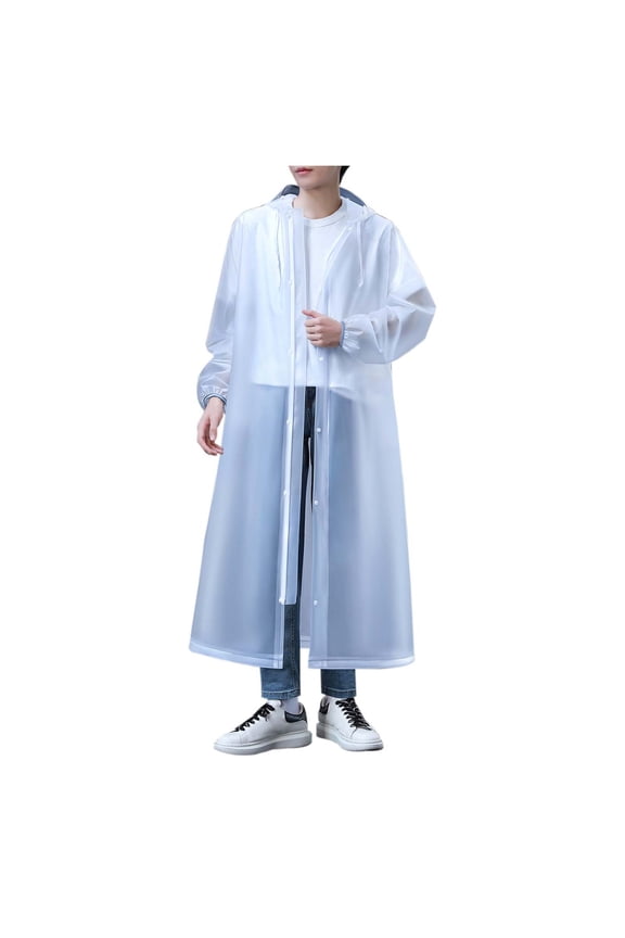Rain Ponchos for Adults Reusable Large Extra Long Full Body Outdoor High Visibility Reflective Strips Cycling/Hiking/Fishing Breathable Adjustable with Hood Rain Coat Rain Jacket Sizes M