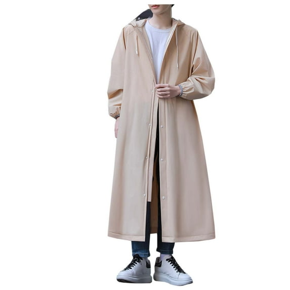 Rain Ponchos for Adults Reusable Large Extra Long Full Body Outdoor High Visibility Reflective Strips Cycling/Hiking/Fishing Breathable Adjustable with Hood Rain Coat Rain Jacket Sizes M