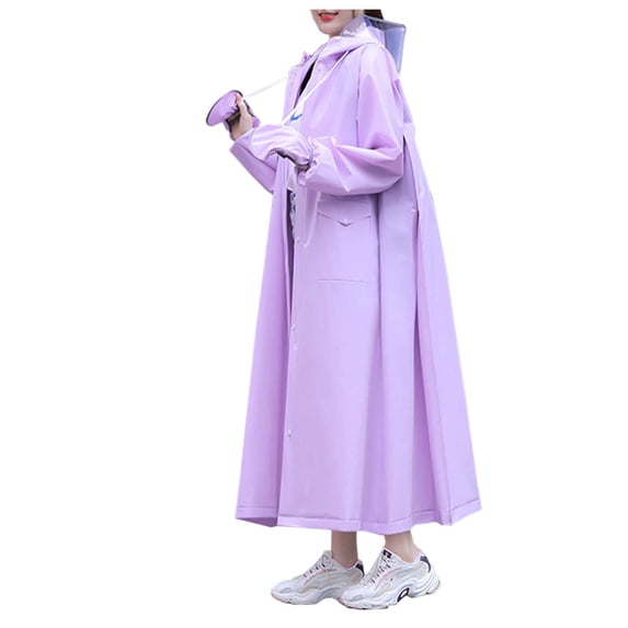 Rain Ponchos for Adults Reusable Large Extra Long Full Body Outdoor High Visibility Reflective Strips Cycling/Hiking/Fishing Breathable Adjustable with Hood Rain Coat Rain Jacket Sizes L