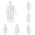thumbnail image 1 of Rain Ponchos with Drawstring Hood 5/10 Pack Emergency Disposable Rain Ponchos Family Pack for Adults Clear Lightweight Unisex for Camping Hiking Travel, 1 of 5