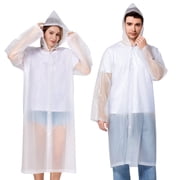 Rain Ponchos Waterproof 2 Pack, Raincoats EVA Rain Coats with Hood for Women Men Adult Travel Hiking Theme Park Camping