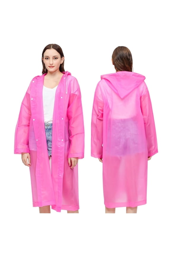 Rain Ponchos for Adults Reusable, 2 Pcs Raincoats Emergency for Women Men with Hood and Drawstring