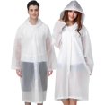 thumbnail image 1 of Rain Ponchos for Adults Reusable, 2 Pcs Raincoats Emergency for Women Men with Hood and Drawstring, 1 of 8