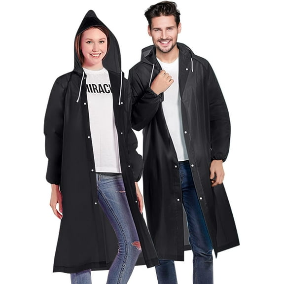 Rain Ponchos for Adults, Reusable Lightweight Rain Coat for Men and Women