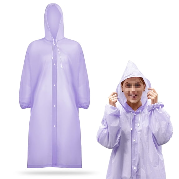 Rain Ponchos for Adults Reusable Rain Coats with Hood and Drawstring Thicken Ponchos Waterproof for Women Man