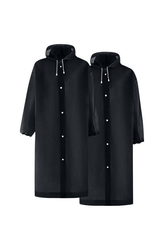 Rain Ponchos for Adults Reusable Raincoats Survival Heavy Duty Military Impermeable 2 Packs Rain Coat
