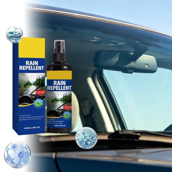 Rain Proof Spray 100ml Car Glass Hydrophobic Coating Anti Rain Repellent for Windshield Rearview Mirror Anti Fog Water Repellent Clear Visibility Driving Safety Glass Treatment