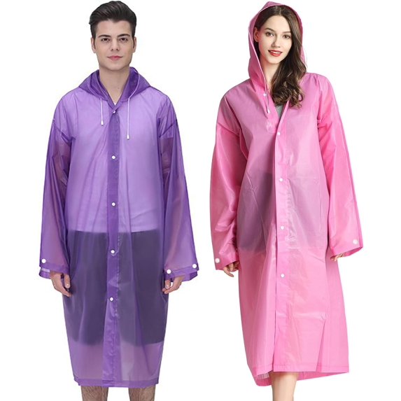 Rain Raincoats for Adults Women Men, Reusable 2 Pack Rain Jacket Coats with Hood for Family Disney Camping Hiking