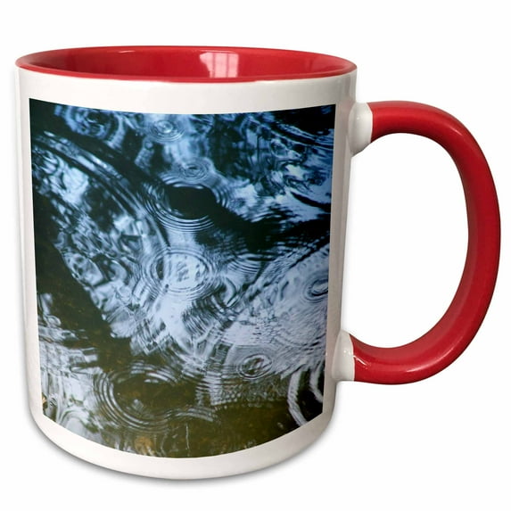 3drose, Rain Reflection, 11oz Two-tone Red Mug