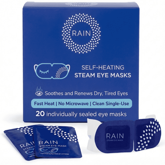Rain: Self-Heating Warm Compress Eye Mask, 20 Count