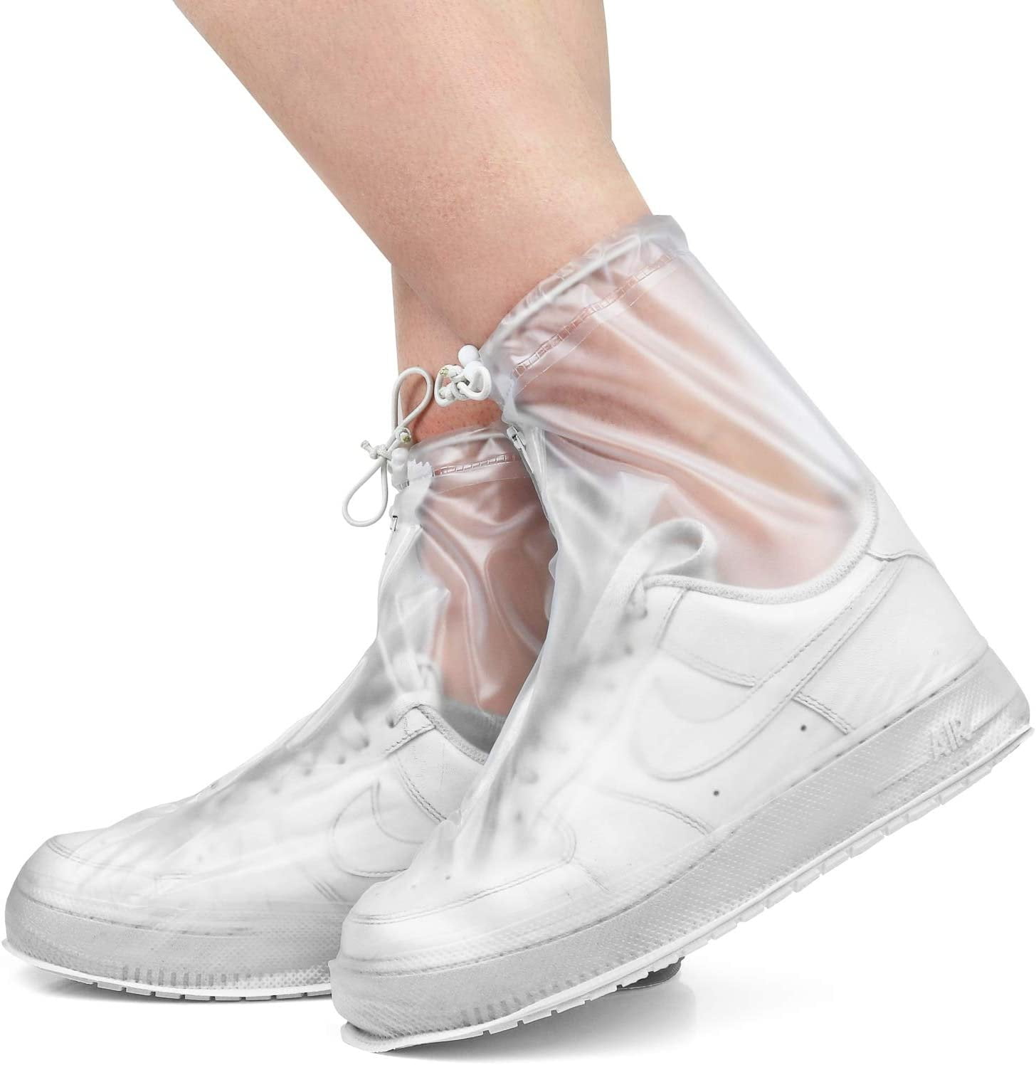 Rain Shoe Covers Waterproof Shoe Covers for Men Women Reusable Galoshes Overshoes Clear, Small