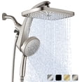 thumbnail image 1 of KESTE Shower Head, 12 Inch High Pressure Waterfall Showerhead with Removable Handheld Spray, 3+8+1 Spray Setting, Built-in Magnetic Docking, Double Showerheads with 60" Hose,Nickel, 1 of 9
