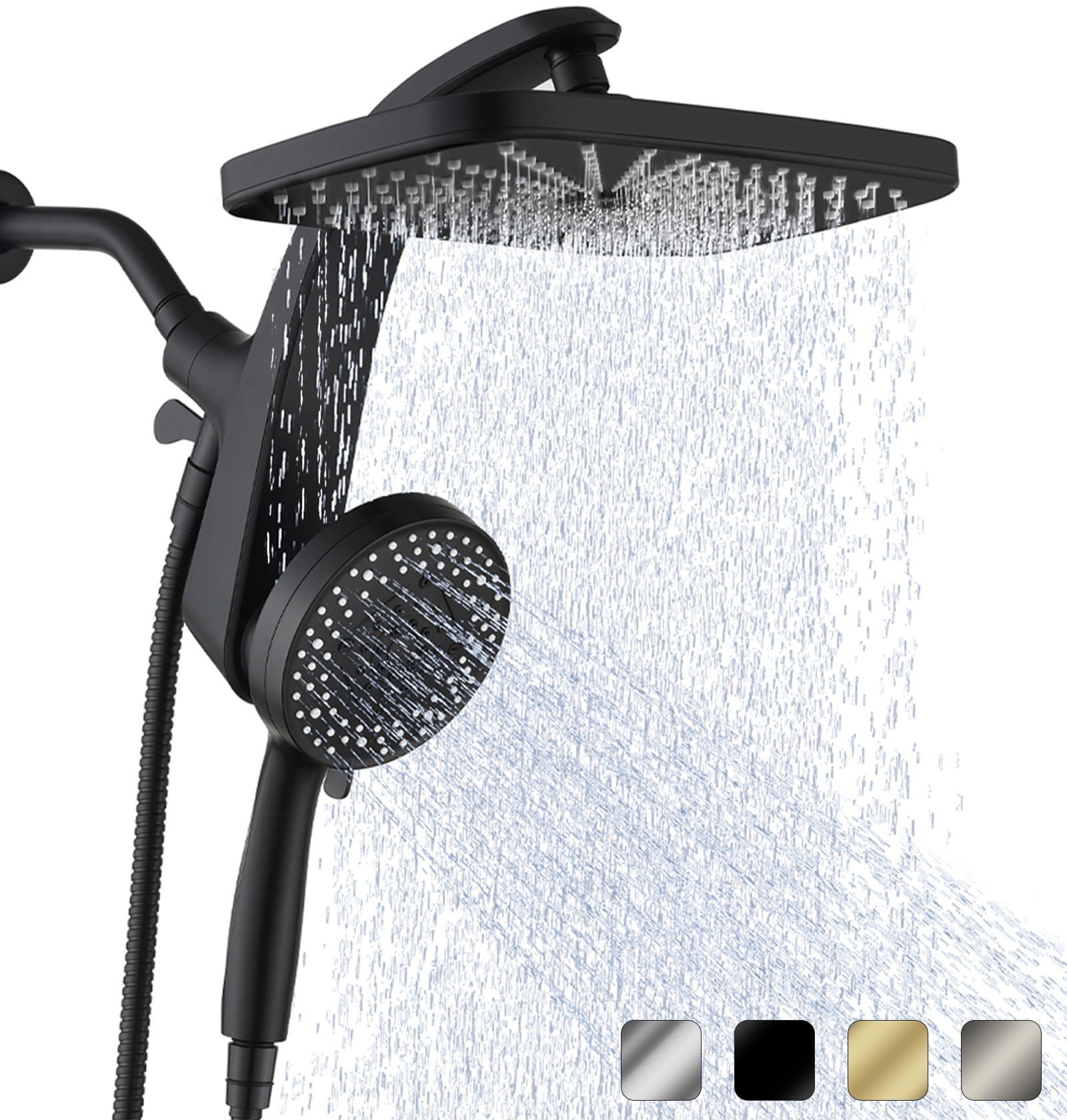 KESTE 12 Inch High Pressure Rain Shower Head with Handheld Spray, 3+8+2 ...