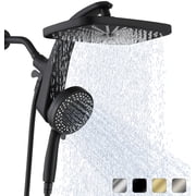 KESTE 12 Inch High Pressure Rain Shower Head with Magnetic Handheld Shower Heads, 3+8+1 Spray Setting, Detachable Showerheads with 60" Hose for Bathroom, Black