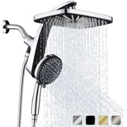 KESTE 12 Inch High Pressure Rain Shower Head with Handheld Spray Combo, 3+8+1 Spray Setting, Built-in Magnetic Docking, Dual Showerheads for Bathroom, Anti-Clog,Silver Chrome