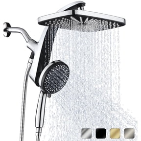 KESTE 12 Inch High Pressure Rain Shower Head with Handheld Spray Combo, 3+8+1 Spray Setting, Built-in Magnetic Docking, Dual Showerheads for Bathroom, Anti-Clog,Silver Chrome