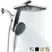 KESTE 12 Inch High Pressure Rain Shower Head with Handheld Combo, 3+8+2 Spray Setting, Built-in Magnetic Docking, 360° Adjustable Showerheads,Silver