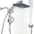 thumbnail image 1 of Rain Shower Head with Handheld High Pressure rainfall Shower Heads with Handheld Spray Combo Adjustable one-piece stand daul shower head Built-in Magnetic Docking and Power Jets（Sliver）, 1 of 8