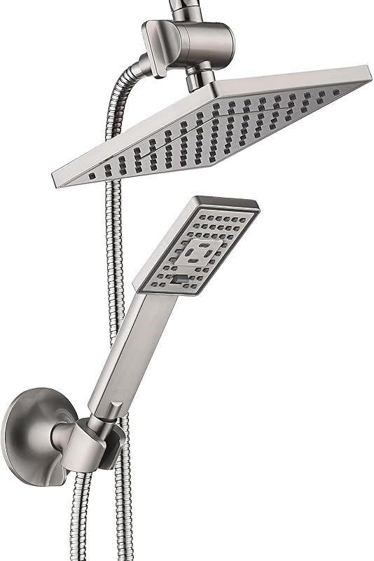 Rain Shower Head with Handheld Spray, 8 Inch Rainfall Shower Head Combo ...