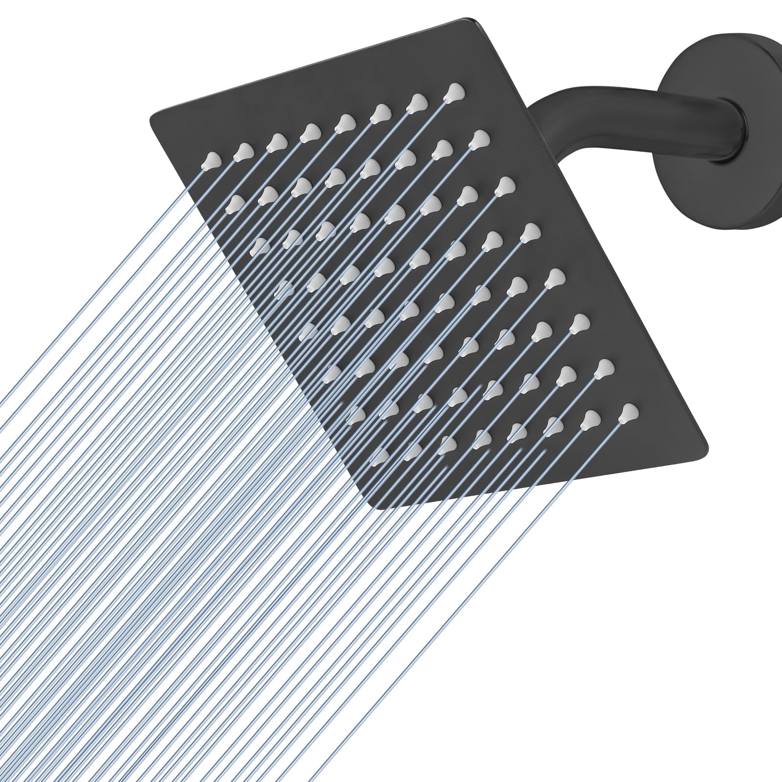 Rain Shower Head  High Made Of 304 Stainless Steel Relaxed Experience Even At Low Water Flow And (6" Black)