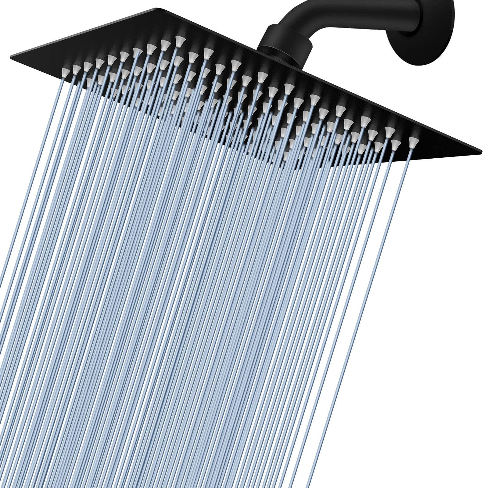 Rain Shower Head  High Made Of 304 Stainless Steel Relaxed Experience Even At Low Water Flow And (8" Black)