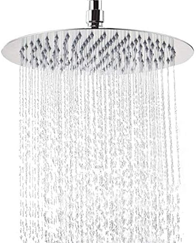 Rain Shower Head, Ultra-Thin Design-Pressure Boosting, Awesome Some Experience, High Flow Stainless Steel Rainfall Head (12 Inch, Chrome Finish)