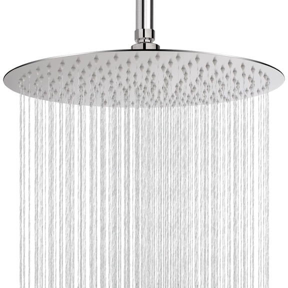 Rain Shower Head, Ultra-Thin Design-Pressure Boosting, Awesome Some Experience, High Flow Stainless Steel Rainfall Head (16 Inch, Brushed Nickel)