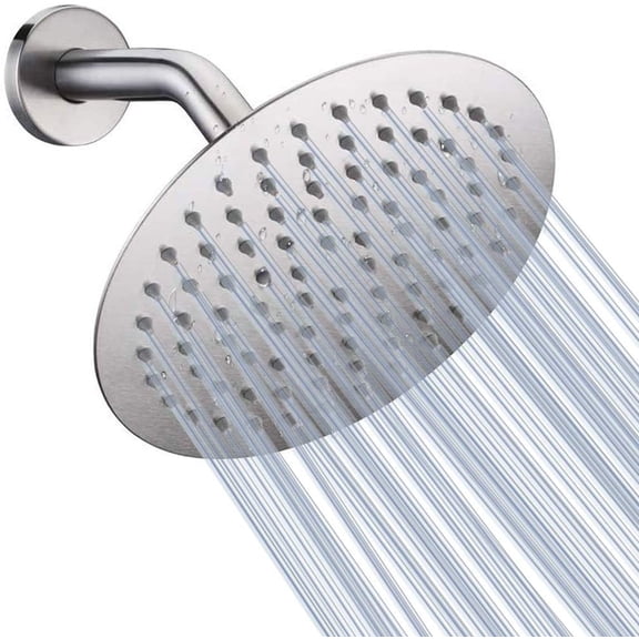 Rain Shower Head, Ultra-Thin Design-Pressure Boosting, Awesome Some Experience, High Flow Stainless Steel Rainfall Head (8 Inch,Brushed Nickel)