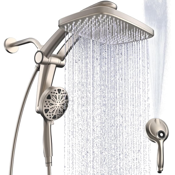 Rain Shower Head with filtered Handheld High Pressure rainfall Shower Heads with Handheld Spray Combo Adjustable one-piece stand daul shower head Built-in Magnetic Docking and Power Jets