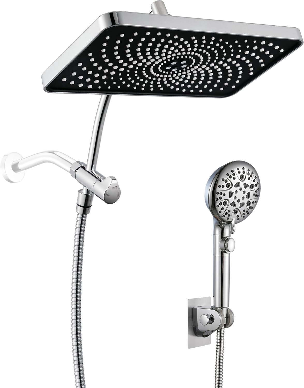 Rain Shower Heads with Handheld Spray Combo, Fixed Showerhead&amp;8-Mode ...