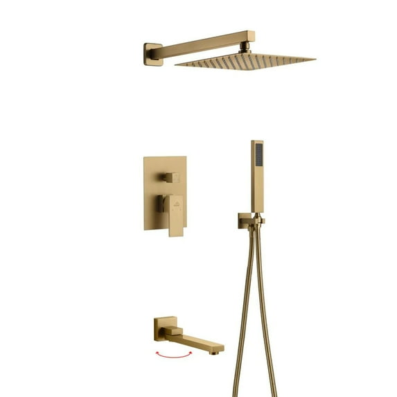 Rain Shower System 10 Inches Wall Mount 3 Function