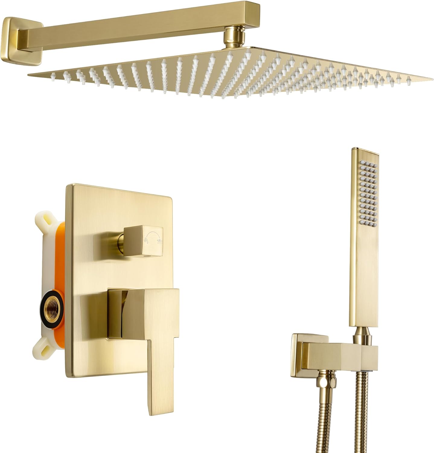 Rain Shower System Wall Mounted Bathroom Shower Mixer Set 12 Inch ...