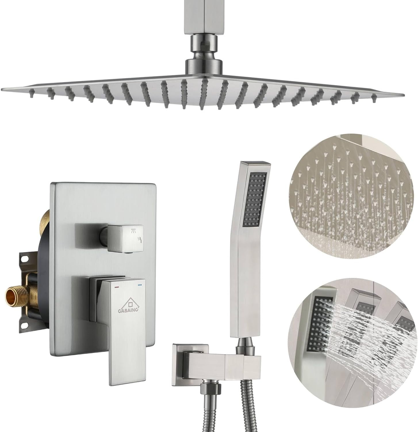 Rain Shower With Handheld Spray 10" Ceiling Mounted Shower System