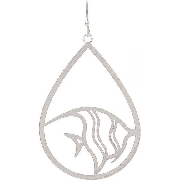 Rain Silver Fish Teardrop Earring