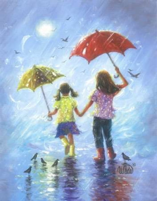 Rain Sisters Canvas Art - Vicki Wade (22 x 28)
