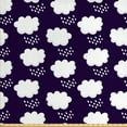 thumbnail image 1 of Rain Sofa Upholstery Fabric by the Yard, Cumulus Style Puffy Clouds Participating White Droplets Repeating Pattern, Decorative Fabric for DIY and Home Accents, Dark Purple and White by Ambesonne, 1 of 4