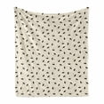 thumbnail image 1 of Rain Soft Flannel Fleece Blanket, Scattering Dashed Line Inspired Droplets and Upside down Aligned Umbrellas, Cozy Plush for Indoor and Outdoor Use, 50" x 60", Black Grey and Beige, by Ambesonne, 1 of 6