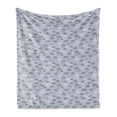 thumbnail image 1 of Rain Soft Flannel Fleece Throw Blanket, Motif Inspired Oriental Linear Patterned Comic Clouds, Cozy Plush for Indoor and Outdoor Use, 50" x 70", Charcoal Grey Blue Grey, by Ambesonne, 1 of 6