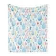 thumbnail image 1 of Rain Soft Flannel Fleece Throw Blanket, Various Large and Small Heavy Rain Drops Fluid Squall Fall Season Graphic Art Print, Cozy Plush for Indoor and Outdoor Use, 60" x 80", Multicolor, by Ambesonne, 1 of 6